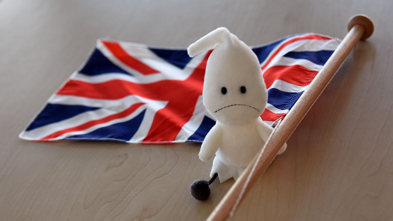 Brexit-Gespenst: Geist vor Union Jack Flagge Großbritannien