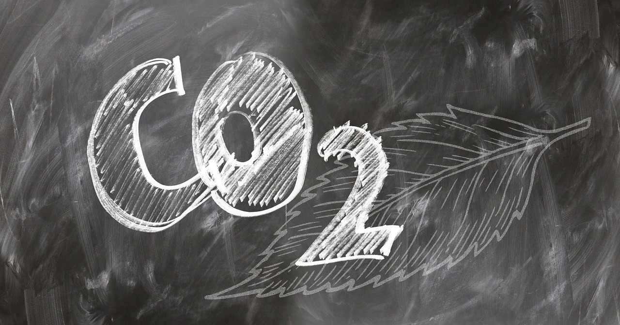 Auf dem Bild ist das chemische Formelzeichen für Kohlenstoffdioxid zu erkennen.